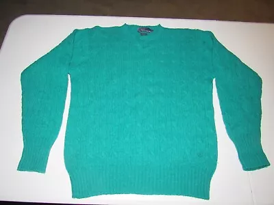 Vintage Polo Ralph Lauren Men's Green Long Sleeve Wool Sweater Size L • $9.99