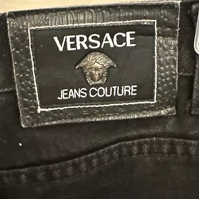 Women’s Vintage Versace Medusa Jeans Couture Pants Black Size 28/42 • $65