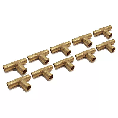 (10) 1/2  X 1/2  X 1/2  PEX BRASS LEAD FREE TEES Fitting Water Line Connector • $12.49