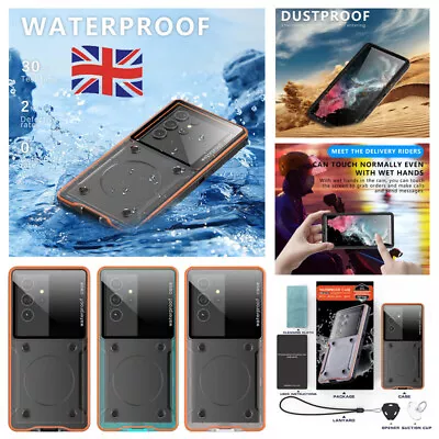 For Samsung S24 S23 S22 S21 S20 S10+ Note Water/Dust/Shock Proof Case Full Cover • £10.07