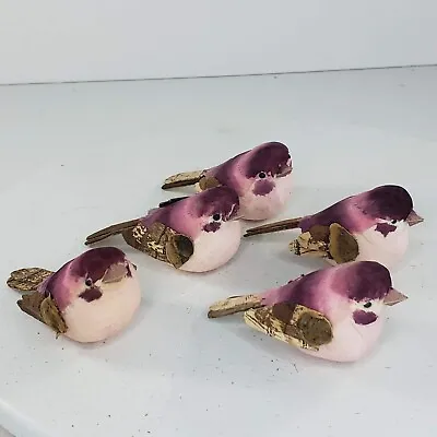 Vintage Mushroom Miniature Bird Pink Decorative Floral Arrangement Craft Wedding • $14.99