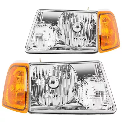 Headlights Assembly For Ford Ranger 2001-2011 Chrome Front Left+Right Headlamps • $71.18