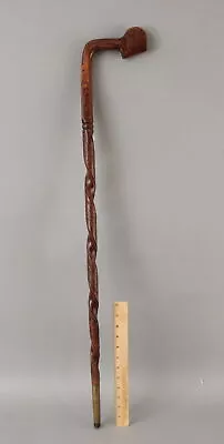 19thC Antique 1843 HandCarved Folk Art Cane American Eagles Animals Mythological • $304.99