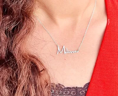 Personalised 925 Sterling Silver Name Necklace With Dainty Font • £14.90