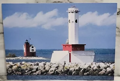 Postcard. Round Island Light. Mackinac Island Michigan. Unposted. • $4