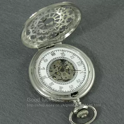 Mechanical Pocket Watch Arabic Numerals Half Hunter Unisex Hand-winding Vintage • £11.16