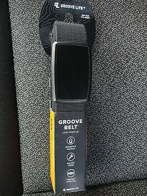 Groove Belt Low Profile Magnetic Buckle Web Belt Black/Black • $29.99