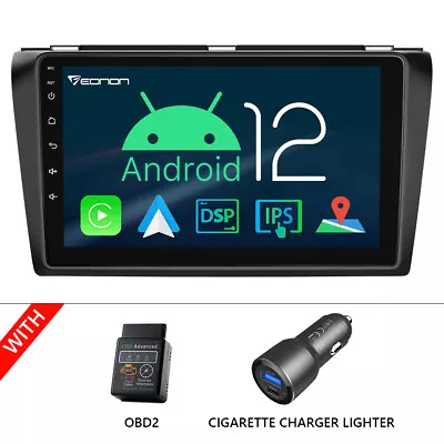 OBD+For Mazda 3 04-09 9  IPS Car Radio GPS Sat Nav DSP CarPlay Android 12 Stereo • $218.26