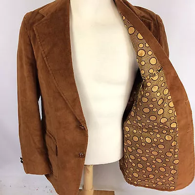 Vtg Penneys Towncraft Corduroy Sports Coat Jacket Blazer Professer Mod Atomic • $76.49