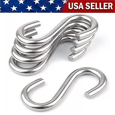 5 Pack 304 Stainless Steel S Shaped Hooks 3.2Inch Long 5/16 Inch Thickness Metal • $8.99