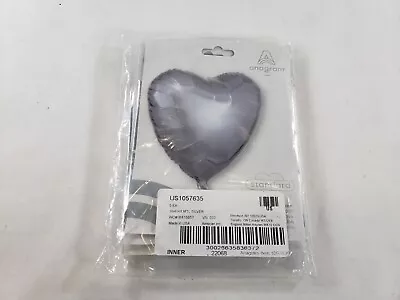 Pack Of 5 Anagram 1057635 Silver Heart Shape Metallic Foil Balloons 17 Inch • $4.78