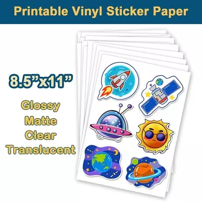 A4 Printable Vinyl Sticker Paper Self Adhesive Custom Label Inkjet Laser 8.5x11 • $12.71