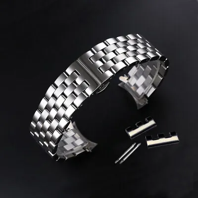Curved Stainless Steel Metal Bracelet Butterfly Watch Band Strap 18/19/20/21/22 • $15.99