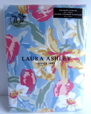 Laura Ashley Tulips China Blue Duvet Cover Set BNWT - KING • £59.99