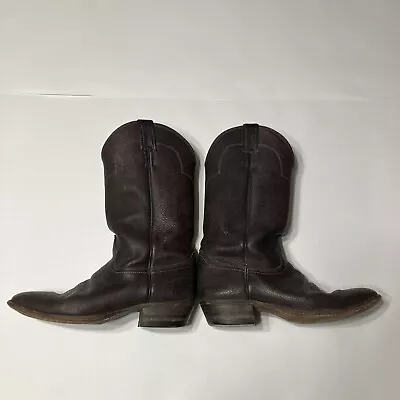 Justin 1343 Elk Leather Cowboy Boots Men’s 11D Brown Western  • $45