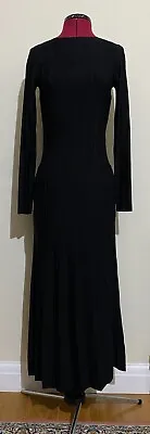 Zara Black Long Pleated Knit Dress Size M RRP £49.99 REF 2756/108 • £25.99