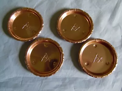 Masonic Freemasons Light Weight Set Of 4 Aluminum Coasters • $16