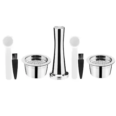 Stainless Steel Coffee Capsule Cup Pod Set Fit For ALDI / Expressi / K FEE • £13.78