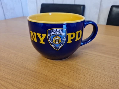 £8 • Buy Nypd City Of New York Police Department Ceramic Jumbo Mug Blue Yellow