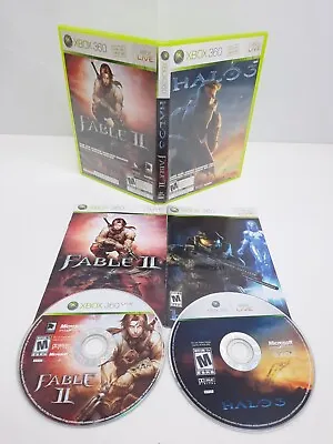 Fable II 2 & Halo 3 Dual Combo — Complete! (Xbox 360 2009) 2 Games CIB CLEAN • $12.95