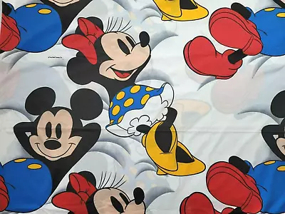 Vintage Walt Disney Mickey Minnie Mouse Clouds Twin Flat Sheet Wamsutta Fabric • $19.99