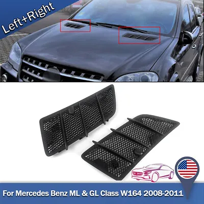 Pair Hood Air Vent Grille Cover For Mercedes Benz 08-11 W164 GL ML Class 350 450 • $31.33