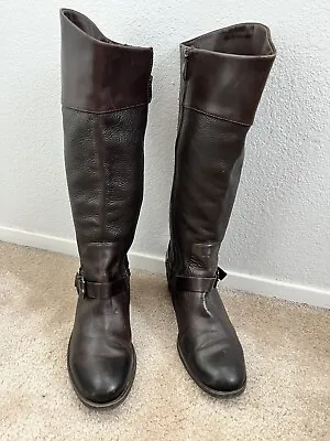Vince Camuto Brunah Womens Leather Brown  Sz 8.5 Knee High Riding Boots • $50