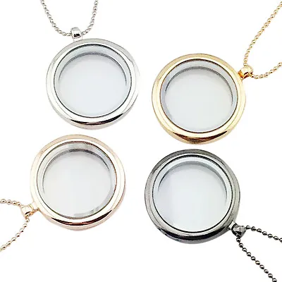 New Floating Charm Living Memory Glass Round Locket Charms Pendant Necklace Y3 • $6.22
