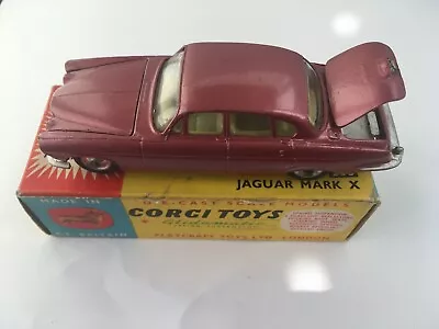 Jaguar Mark X Saloon Corgi Toys (#238) In Metallic Cerise (produced 1962–67) VGC • £60