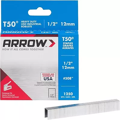 Arrow 508 Heavy Duty T50 1/2-Inch Staples 1250-Pack • $3.99