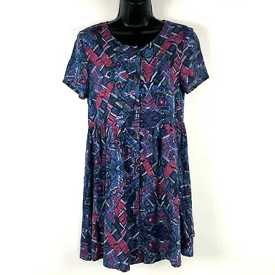 MinkPink S Dress Mini Babydoll Southwest Geometric Print Woven Viscose Lightweig • $16.99