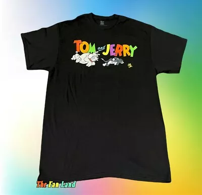 New Tom And Jerry Spike Hanna Barbera Black Men's Vintage T-Shirt • $19.95