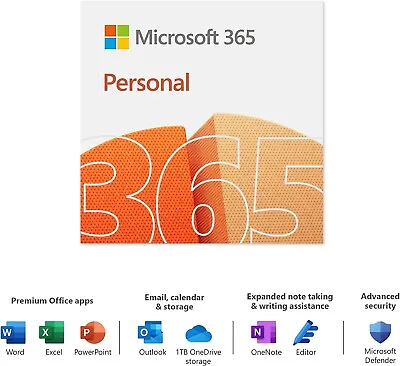 Microsoft 365 Personal Office 2024 PC Mac Tablet Phone 1 Year Same Day Email • £46.25