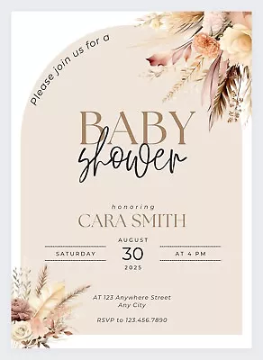 Personalised Baby Shower Invitations | Floral Botanical | Invites | Pack Of 10 • £6.25