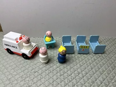 VINTAGE FISHER PRICE LITTLE PEOPLE PLASTIC Hospital Playset Pieces • $30