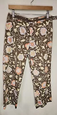 Sigrid Olsen Floral Pants 6 Side Zip Cotton Blend Size 6 • $18