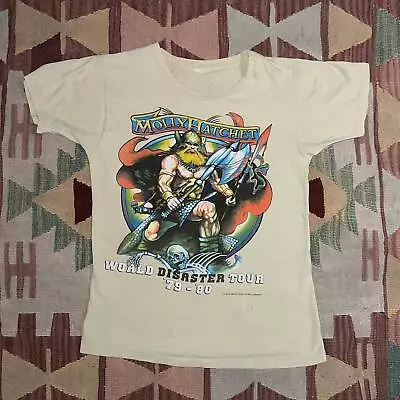 1979 Molly Hatchet World Tour Disaster Tour Sand Short Sleeve T Shirt NH8519 • $19.99
