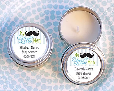 25+ Personalized Candle Little Man Mustache Bow Tie Baby Shower Birthday Favor • $98