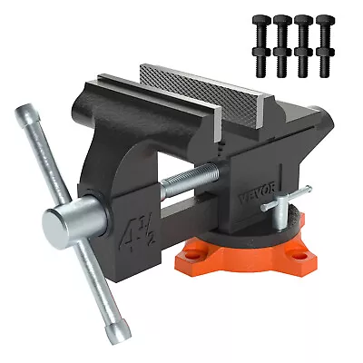 VEVOR 4.5/6/6.5 In Bench Vise W/ Anvil Swivel Base Heavy Duty Multipurpose Vise • $34.99