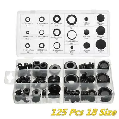  Rubber Grommet Assortment Firewall Hole Plug Set Electrical Wire Gasket125 Pcs • $19.70