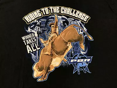 VTG Bull Riding T Shirt Mens XL Black Rodeo Cowboy PBR Professional Riders • $34.95
