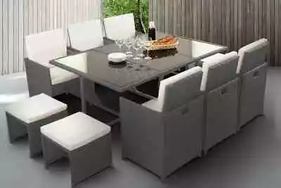 £347.75 • Buy Cube 2019 Rattan Garden Furniture Set Chairs Table Outdoor Patio Wicker 10 Seats