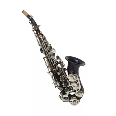 Pro Eastern Music Antique Sky Blue Curved Soprano Saxophone With Engravings • $449