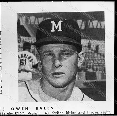 Lee Bales Milwaukee Braves Medium Frame Negative - Jim Rowe Archive V251 • $10