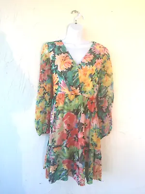 4) MILLY 100% Watercolor Floral Swingy Skirt GORGEOUS WORN ONCE Dress • $39.95