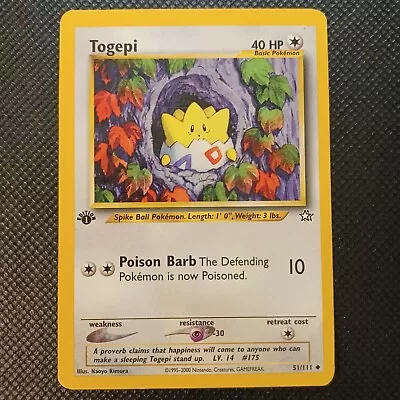 Togepi 51/111 - Neo Genesis - 1st Edition - WoTC Pokemon - HP • $9.95