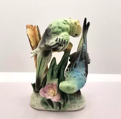 Vtg Enesco Parakeet Budgie Birds Figurine 5 1/2  • $23.99