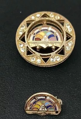 2 Antique 10K Gold With Enamel Inlay Masonic Order Of Rainbow For Girls Pin • $45