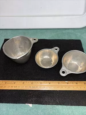 Vintage Aluminum Measuring Cups ~ Lot Of 3 ~ 1 Cup 1/3 Cup 1/2 Cup • $7.80