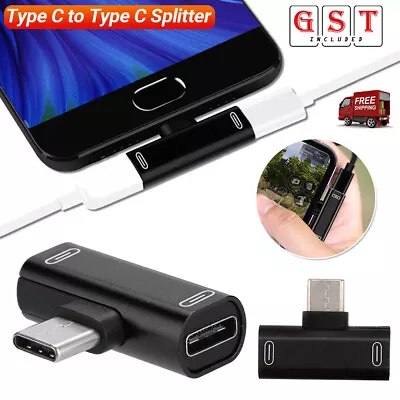 T Dual Type C Adapter Splitter To USB-C Headphone And Charge Audio Converter AUS • $5.14